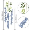 INSUNSIX 12PCS Artificial Flowers Wisteria Hanging Flowers 3.6ft Dusty Blue