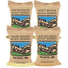 Palouse Brand 20 LBS Wheat Bundle: Hard & Soft White, Red Winter & Spring Wheat