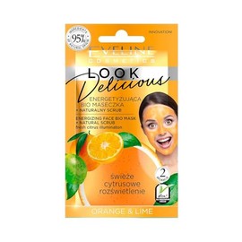 Eveline Cosmetics Look Delicious Energizing Citrus Bio Face Mask with Natural Exfoliant – Revitalize and Illuminate Your Skin - 10ml