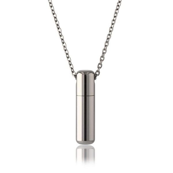 leger Personalized Engraving Pure Titanium Memorial Necklace, Made in Japan, Skin-friendly, Rust Resistant, Lightweight, Waterproof, Heat Resistant, Engraved Ashes Pendant, Necklace, Simple, Regier,
