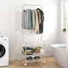Garvee Laundry Cart with Hanging Rack, Metal Rolling Laundry Hamper