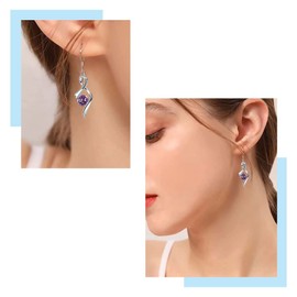 Earrings Silver 925 Gold Hanging 5A Cubic Zirconia Silver Earrings Gold-Plated Hanging Earrings for Women Gifts Women Jewellery, 925 sterling silver, white gold