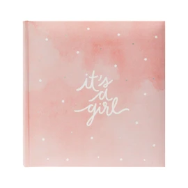 Kenro 'It's a Girl' Metallic Silver Dots Pastel Pink Baby Picture Photo Album 200 Photographs 6x4/10x15cm - KB601PK