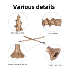 Bobibbi Wood Screws #10 x 4’’, T25 Star Torx Drive Flat Head Deck Screws, Brown, 52Pcs (1lb)