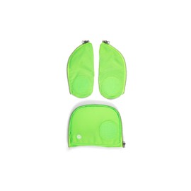 ergobag Fluo LED Zip Set LED, Visibility Zippie, for Pack, Cubo and Cubo Light Purchased After July 2019, Green, School bag