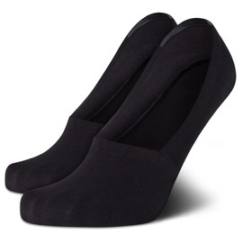 Cole Haan Men's Socks - Non-Slip Ultra Low Cut Liner Socks with Silicon Heel Grip (2 Pack), All Black, 7-12