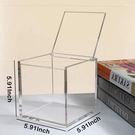 Acrylic Box Large Clear Box with Lid Acrylic Hinged Lid Storage Box Clear Coffee Pod Holder Graduation Candy Gift Box Transparent Display Box Acrylic Holder with Lid