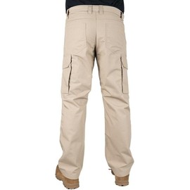 LAPG Men's Urban Ops Tactical Pants, Gusseted Crotch Lightweight Cargo Pants, Elastic Waistband Ripstop Work Pants, Water & Stain Resistant Pants for Men, Boulder, 46W x 37L