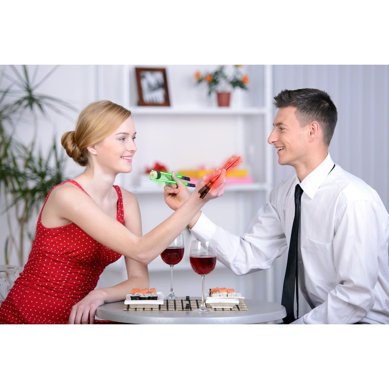 Chop Sabers Light Up LightSaber Chopsticks Set, 2 Pairs, Red