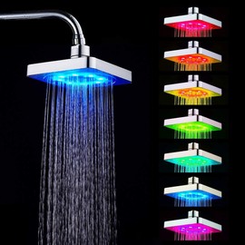 MAGT LED Shower Head Rain Shower Head 7 Colours LED Light Shower Head Romantic Water Bath LED Shower Head Rain Shower Head for Home Bathroom