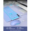 Wireless Keyboard and Mouse Backlit - Typewriter Keyboard with Retro