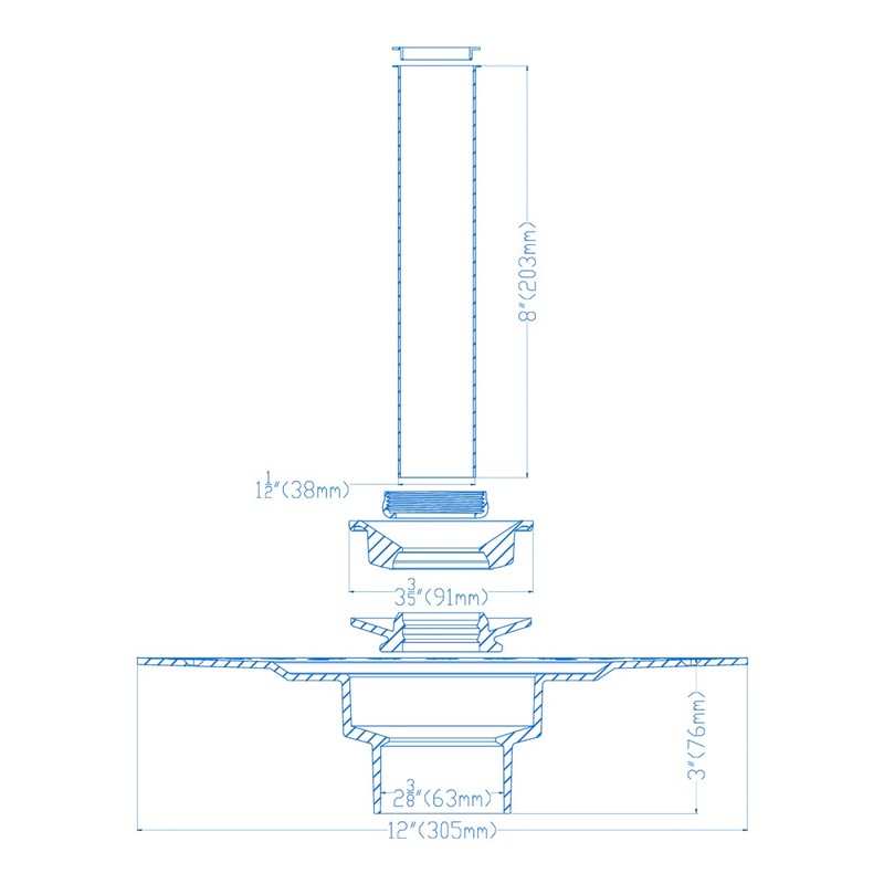 Freestanding Bathtub Rough in Drain Kits with Tail Pipe Brass