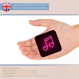 Destination Vinyl ltd Fridge Magnet - Neon Pink Love Music Heart 2069