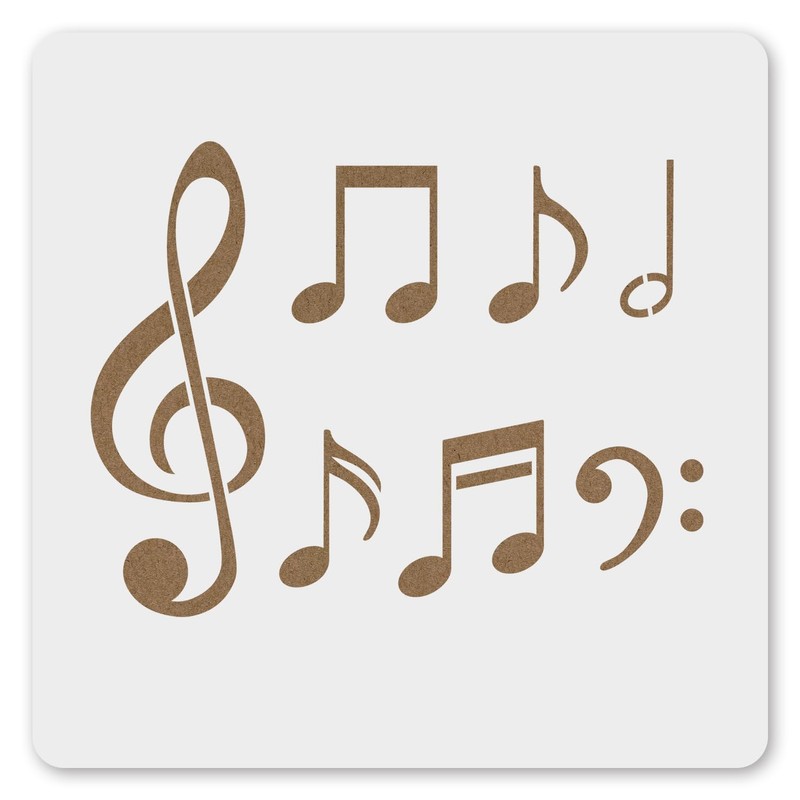 MAGJUCHE Music Notes Stencil 6 Inches, Reusable Musical Stencil for