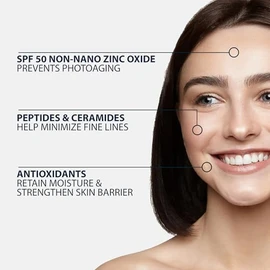 NAELI Crema Hidratante Tintada Anti Envejecimiento Spf 50, Protector Solar Mineral Para Rostro Con Óxido De Zinc, Péptidos Y Ceramidas, Tinte Universa