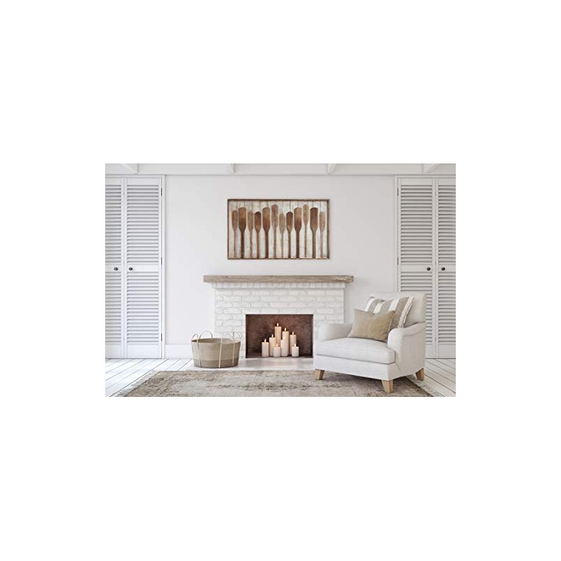 Creative Co-Op Wood Framed Wall Décor with Raised Paddles