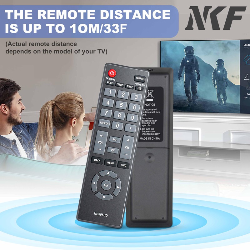 NH305UD Remote Control for Emerson TV Remote Replacement NH310UP NH301UD,