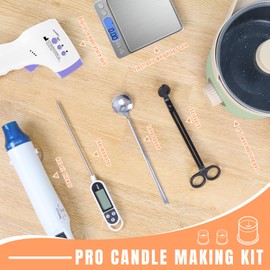 TOAUTO Candle Making Kit with Electronic 1.5L Melting Pot, Pro DIY Candle Making Supplies Including Heat Gun, Digital Thermometer, Digital Scale, Wick Trimmer for Adults Candle Craft Project