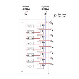Pactrade Marine Boat 8 Gang Splash Proof Switch Panel Aluminum Plate 12V DC, 9.5" L x 4.5" W