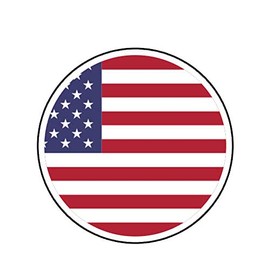 MAGNET Round American Flag Circle Usa America Stars Magnetic Vinyl Car Fridge Sticks to any Metal Surface 5"