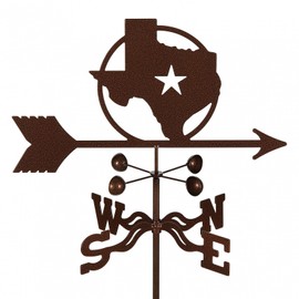 EZ Vane Texas Star Weathervane — Post Mount, Wind Cups, Antique Copper Finish, Steel with Durable Triple Powder Coating, Handcrafted in USA