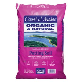 Coast of Maine Organic & Natural Bar Harbor Blend Potting Soil - Organic Soil w/Perlite for Enhanced Drainage & Aeration - for Flowers, Herbs & Veggies, Floral Baskets & Container Gardening (2CF)