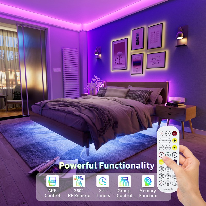 PAUTIX 5V USB COB RGB LED Strip Light 4.92ft/1.5m Color