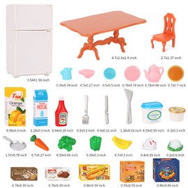 Dollhouse Furniture Set for Kids Toys Miniature Doll House Accessories Pretend Play Toys for Boys Girls & Toddlers Age 3+ with The Dining Room