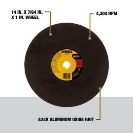 DEWALT 14" Chop Saw Blade, Metal Cut-Off Wheel (DW8001)