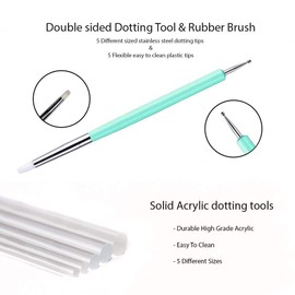 iVyne 15 Piece Mandala Rock Painting Dotting Tool Kit, for Nail Art, Ball Styluses, Acrylic Rods, Rubber Painting Brush, Embossing Pattern, with Premium Case