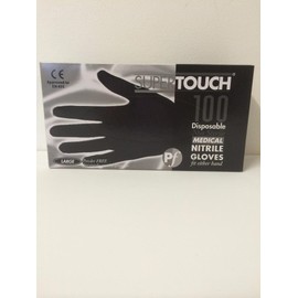 SuperTouch 100 Strong Size LARGE Black Nitrile Latex FREE Disposable Gloves Tattoo Artist Hairdresser Gardening Medical Decorator Beauty Salon