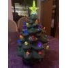 Ceramic Christmas Tree Large Green Tabletop Tree Multicolored Lights 11"