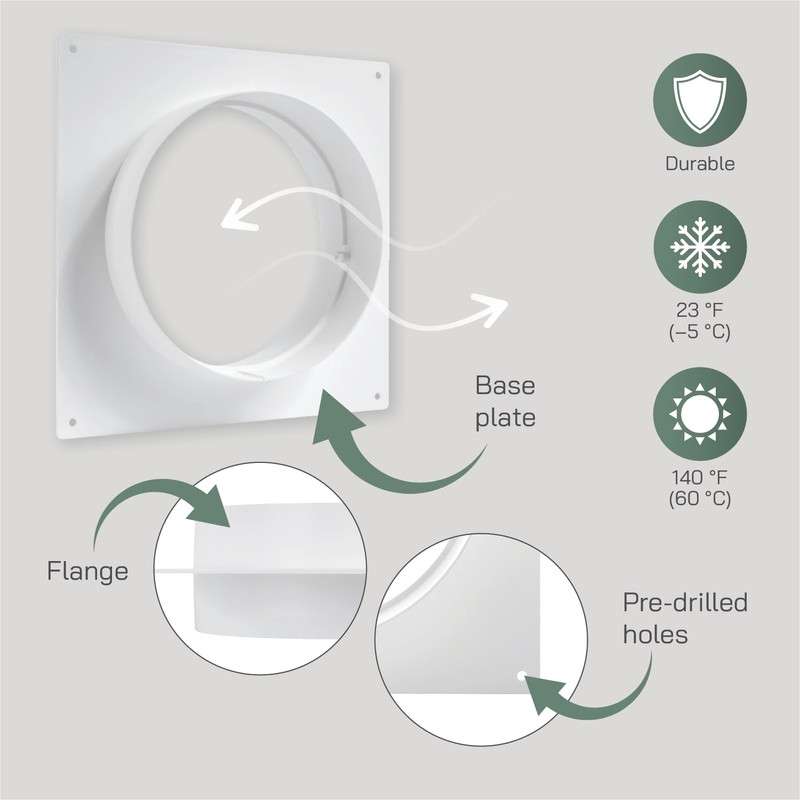 Vent Systems 150mm Ventilation Duct Connector Flange Straight Ventilation Pipe