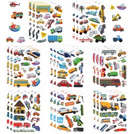 312PCS Transportation Vehicle Stickers for Kids, Self-Adhesive Construction Truck Sticker Transportation Car Stickers for Scrapbook Water Bottles Laptop Envelope Gift Wrap Decor