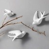 Dorlotou Pair Ceramic Sparrows Swallows Birds Dove White Wall Mounted