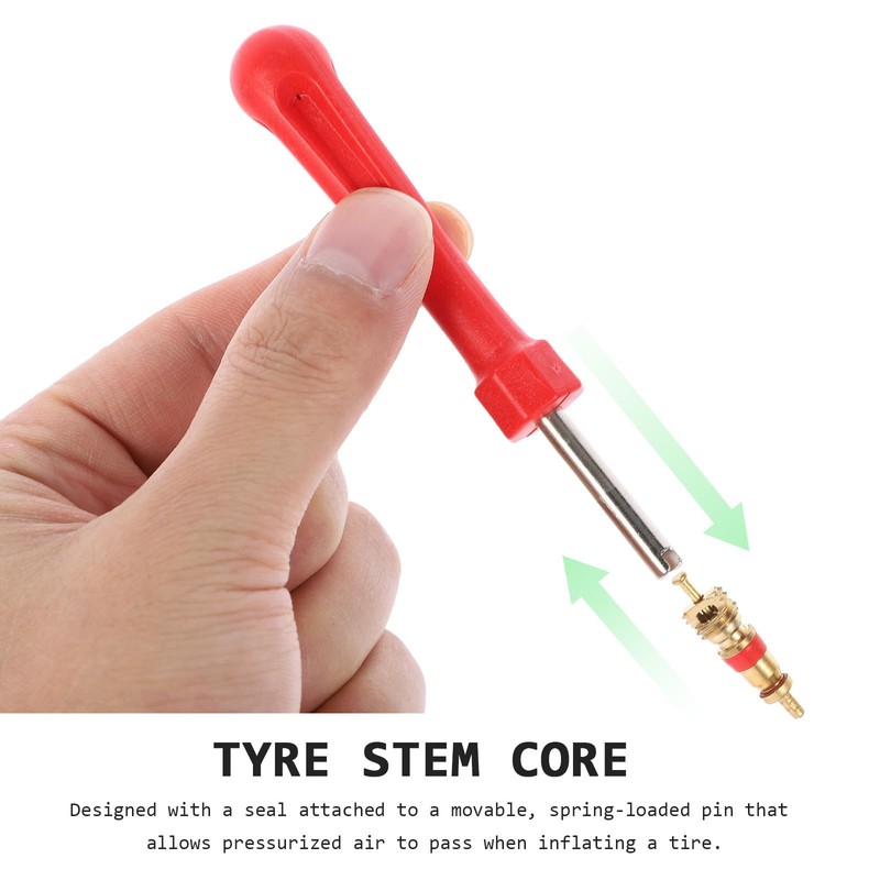 Valve Core Remover with 5 Valve Inserts for Car Bicycle