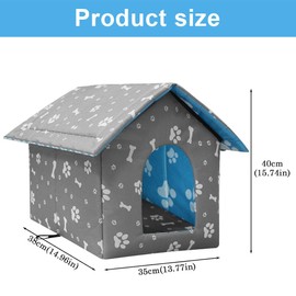 KBIBCK Outdoor Cat House, Winterproof, Winterproof, Waterproof Cat Cave, Cat House, Foldable Cat House, Outdoor, Pet Shelter for Cats, Dog House, Animal Home for Stray Pets, 45 x 43 x 40 cm, L
