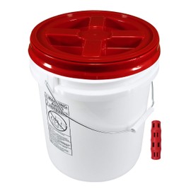 Poly Farm 100 Mil Extra Heavy Duty 20 Liter (5.28 Gallon) Gamma Seal Bucket (Red)