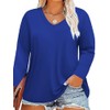 Plus Size V Neck Long Sleeve T Shirts Women Fall