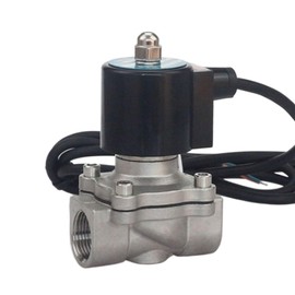 JVOZBZMWZ 2S Underwater Solenoid Valve SS304 3/8 1/2 3/4 Inch Normally Close 2W160-15/10 2W200-20 Stainless Steel Fountain Solenoid Valve 1Pcs (Color : DC12V, Size : 3/8 Inch)