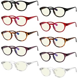 Eyekepper 10-Pack Blue Light Blocking Reading Glasses for Women Computer Readers Ladies +1.25