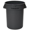 PRO SOURCE Heavy Duty Round Grey LLDPE Polyethylene Trash Can,