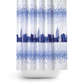 Beytug Funky Fabric Shower Curtain Extra Long With City Skyline Print 180CM Wide X 200CM Drop (Skyline)