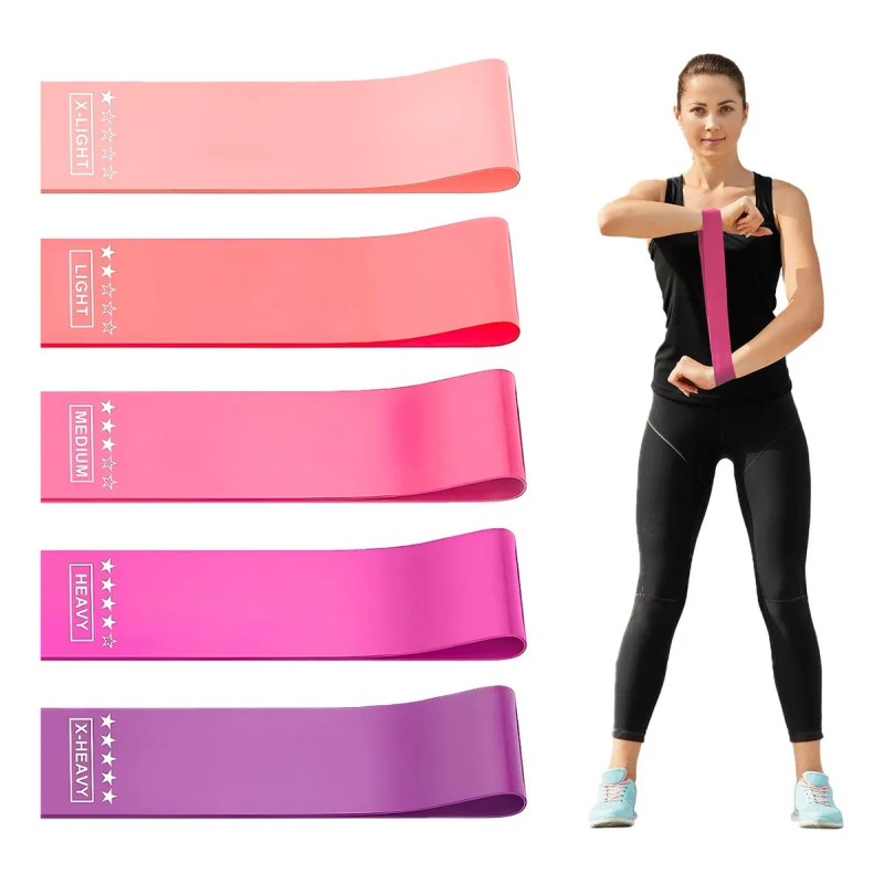 Bandas Para Ejercicio Resistencia Elásticas 5 Niveles Yoga Fitness