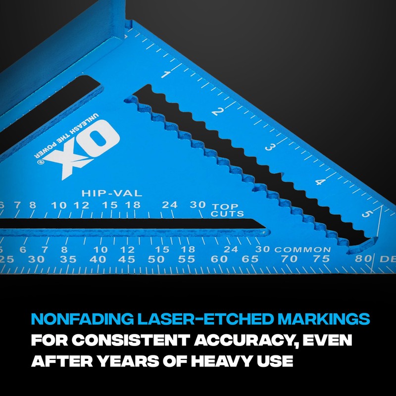 OX Professional 7 Inch Aluminum Framing Square - Rust-Proof Carpenter
