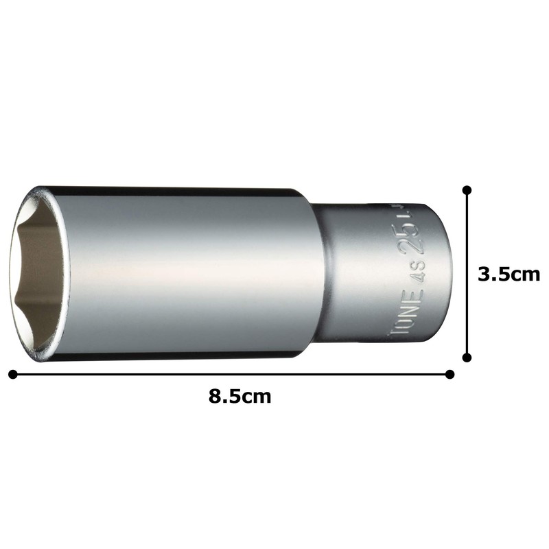 Tone Deep Socket (6 Angle) 4S-25L Drive Angle 0.5 inch
