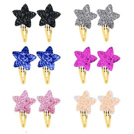 12 Pieces Sequin Star Hair Clips Shiny Hair Clips Cute Kids Hair Clips Fashion Hair Clips Hair Accessories