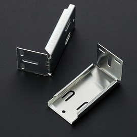 10 Pairs - 20 Pack Silver Heavy Duty Rear Mount Brackets for Soft Close Cabinet Drawer Slides, Metal Replacement Part for Full Extension Ball Bearing Side Mount Drawer Track Guide