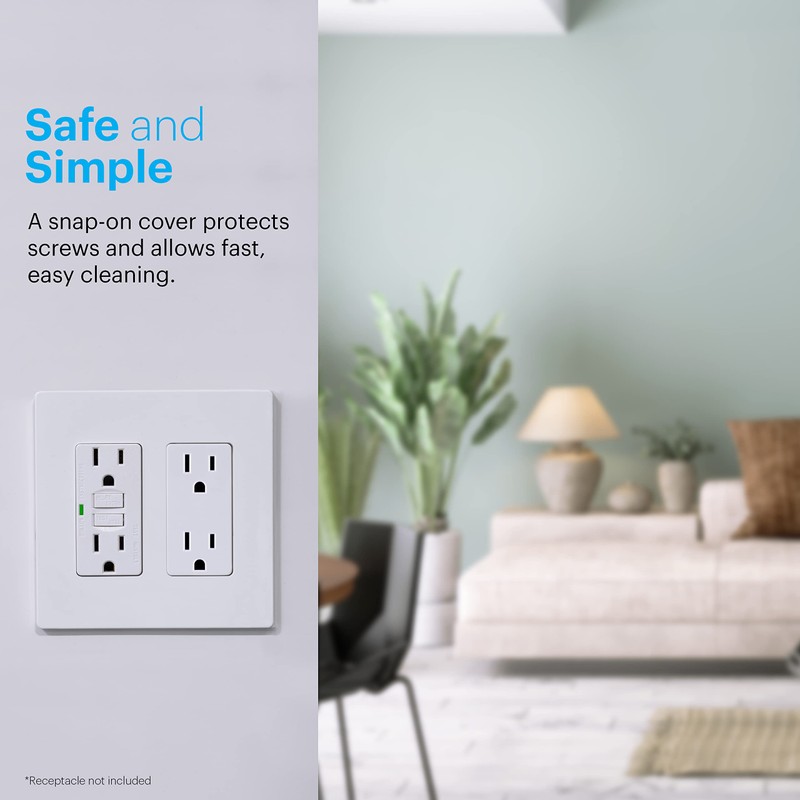 Power Gear Double Rocker Screwless Wall Plate Cover, 4.75" H