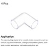 sourcing map 4Pcs Clear Elbow Fitting, 20mm/0.79" 2 Way Acrylic